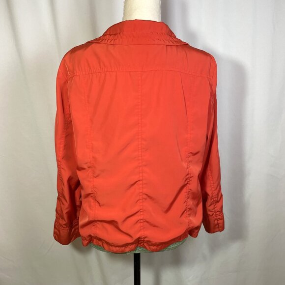 TanJay Petites Jacket Size 10P Orange Snap Pockets Lightweight Retro Style - Picture 3 of 16